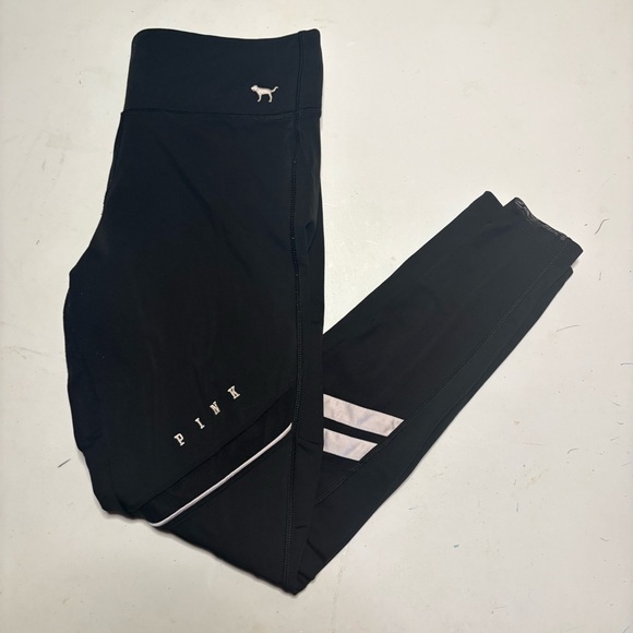 PINK Victoria's Secret Pants - PINK Victoria's Secret Women’s Black Leggings with Stripes